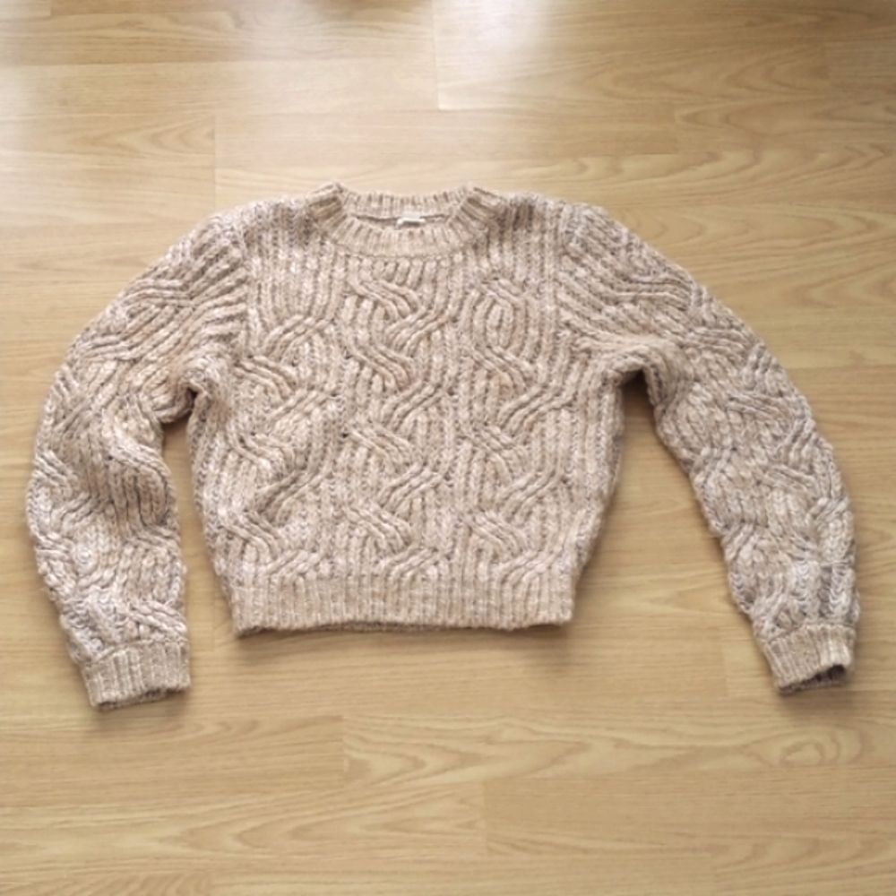 NWOT Garage Cream Chunky Knit Leah Sweater | Size Small